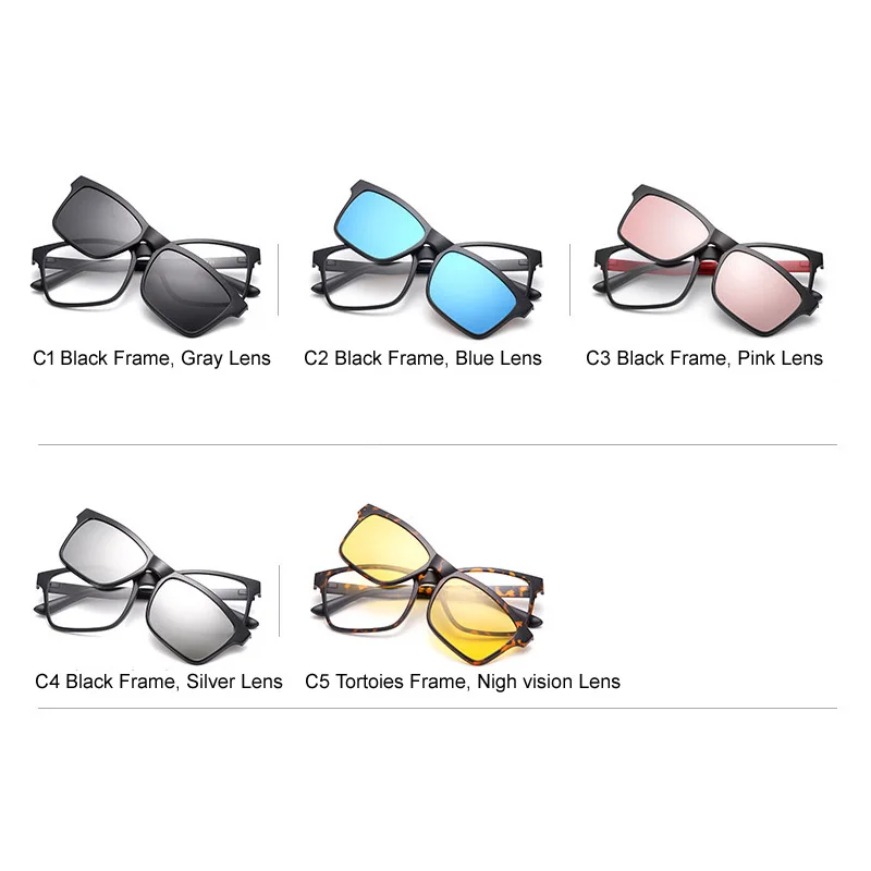 Высокое качество TR90 Frame клип очки магниты УФ поляризованных солнцезащитных очков