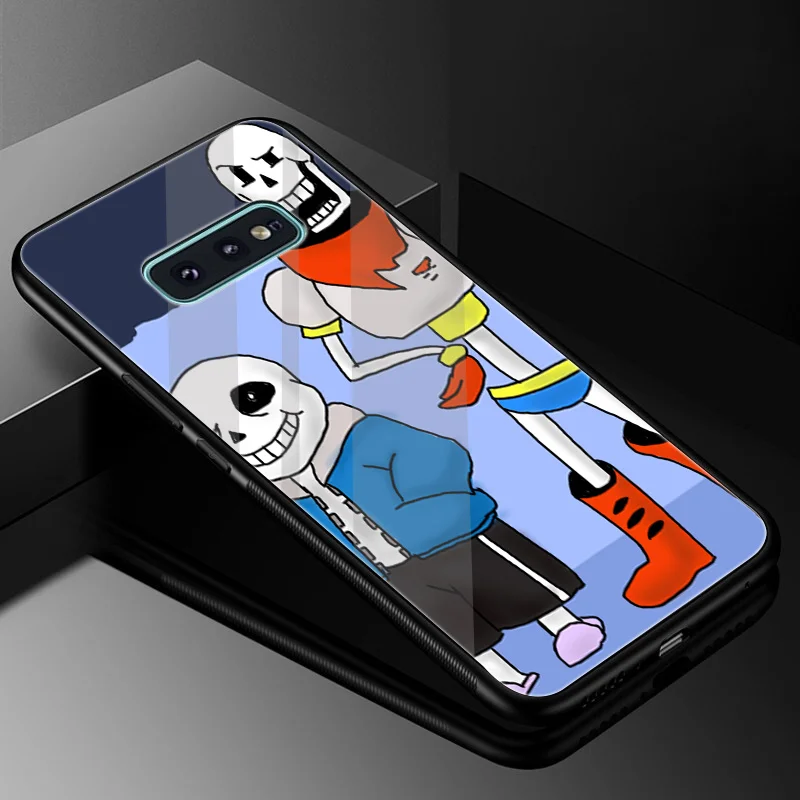 Gerleek стекло TPU Папирус из андертейл Санс чехол для Samsung S7 Edge S9 S8 Plus Note 8 9 S10 |
