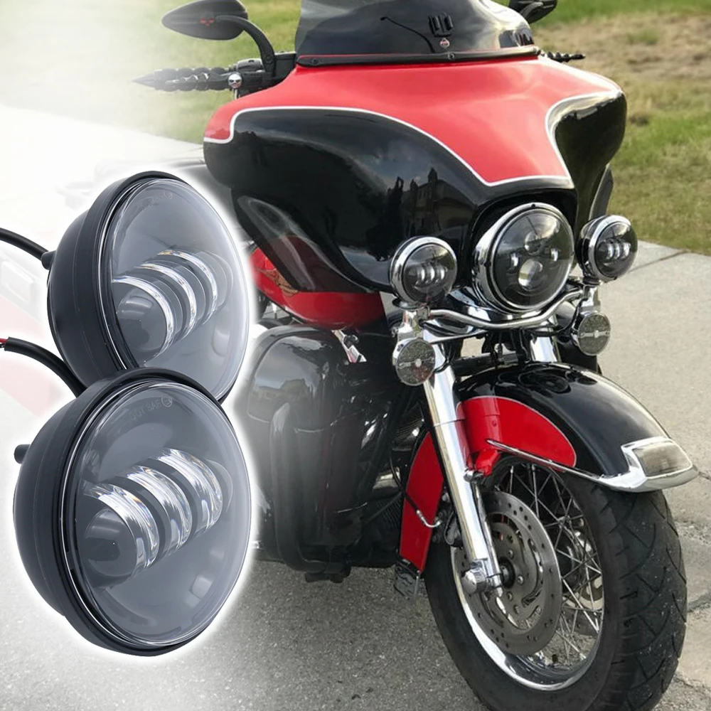 4 5 &quotмотоциклетный противотуманный светильник для Harley Davidson 30 Вт Объектив