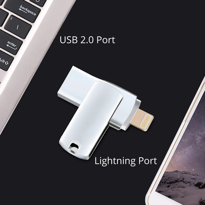 Металлический USB флеш-накопитель 32 ГБ для iPhone 16 48 64 128 карта памяти Mac оптовая
