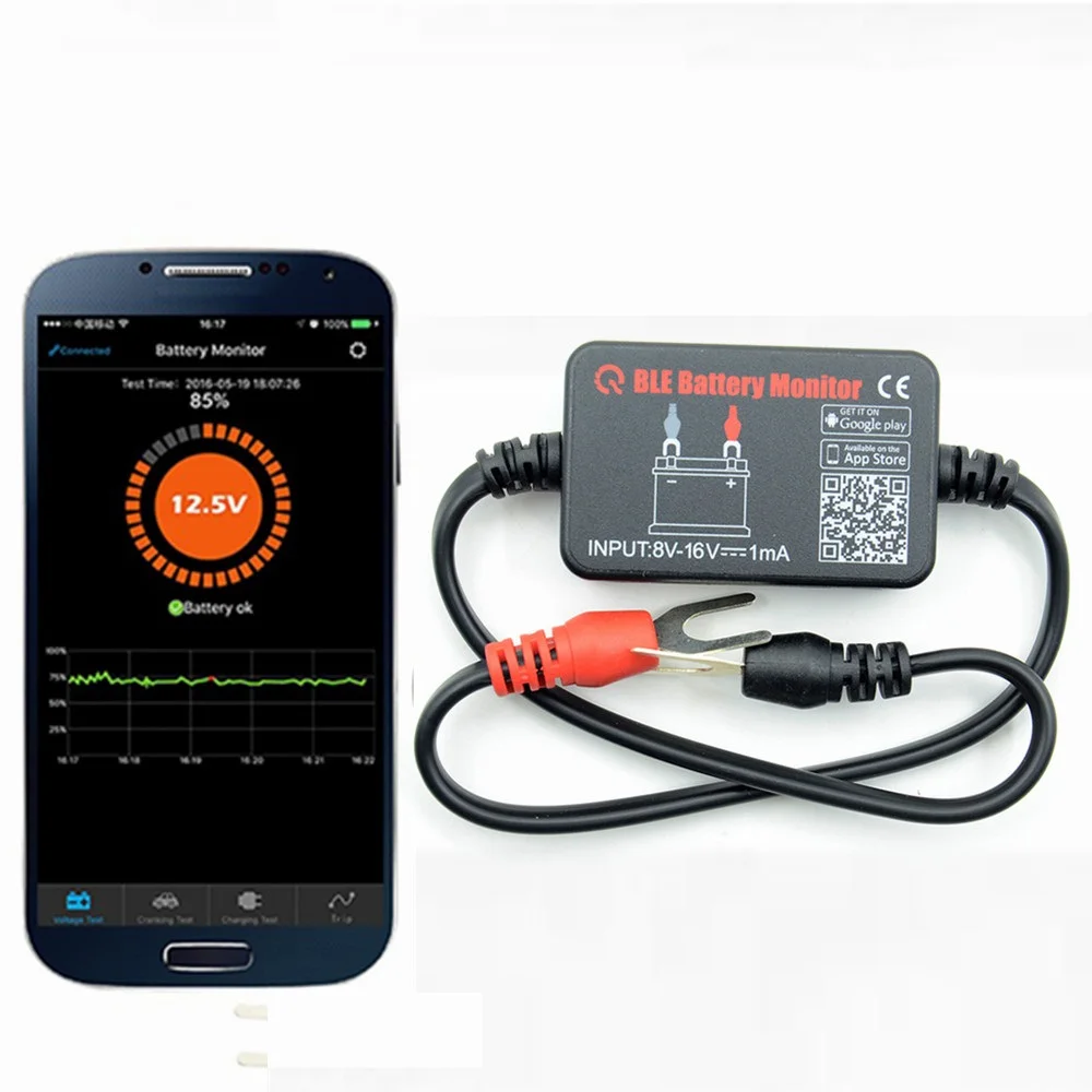 2018 12 в Bluetooth 4 0 автомобильный аккумулятор монитор тестер диагностический