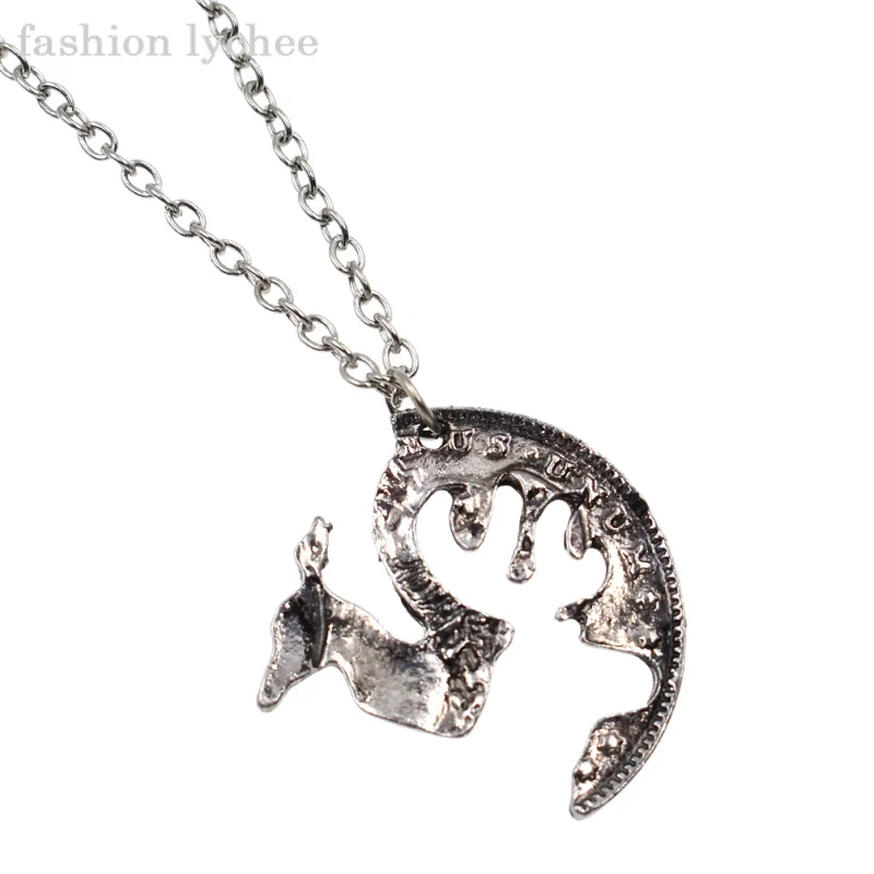 Модный Личи 2 шт. винтажное ожерелье с подвеской в виде оленя Бак Доу для