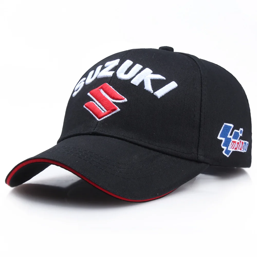 Бейсбольная кепка логотип Suzuki Вышивка Повседневная бейсболка шапка новая мода высокое качество Мужская гоночная мотоциклетная уличная Спортивная Кепка - Цвет: Черный