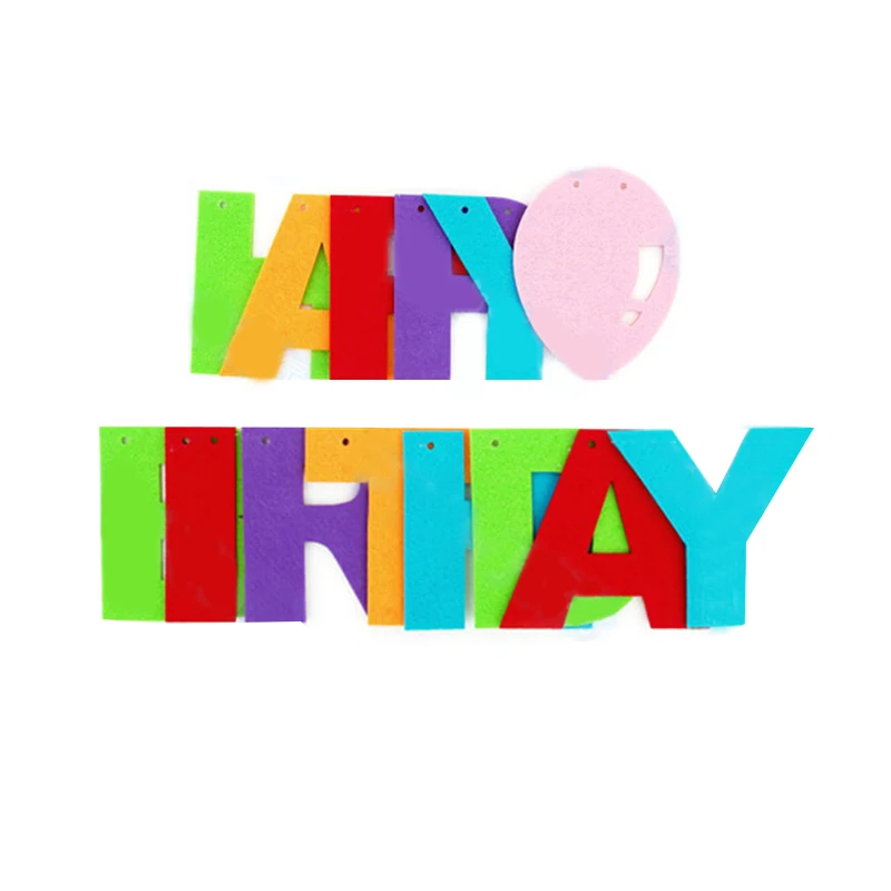 

3M Happy Birthday Non-woven Fabric Letter Flags Bunting Banner Garlands For Kids Boy Girl Baby Birthday Party Home Decoration
