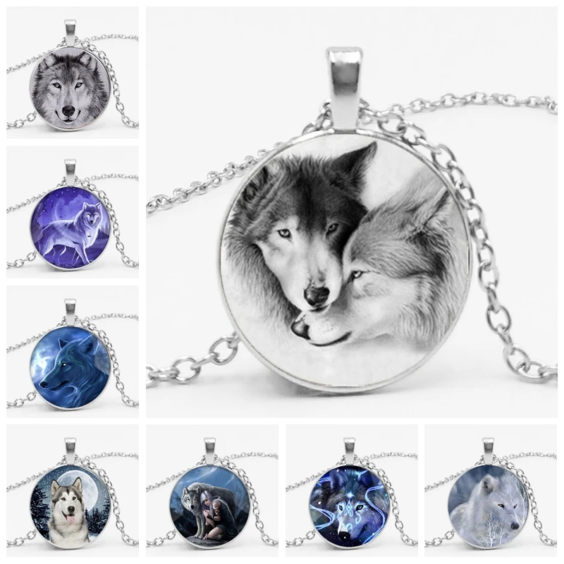 

hot! Fashion Vintage Nordic Witchcraft Wolf Chain Novelty Animal Cool Wolf Sweater Chain Holder Gift Necklace Pendant Jewelry