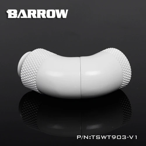 Барроу G1/4 &quotБелый Черный Серебряный Три вращающихся 90 градусов 360 вращающийся