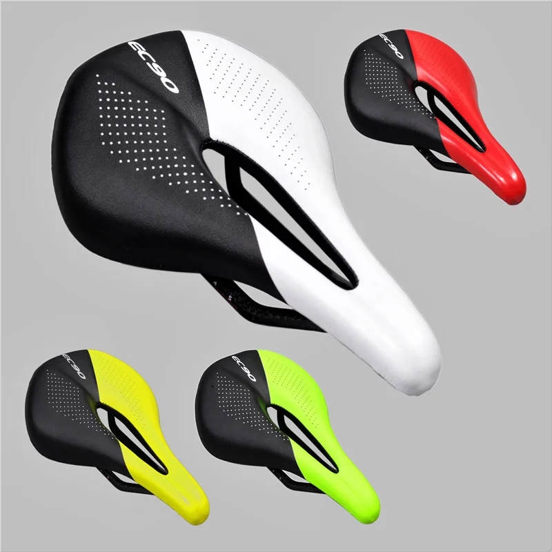 EC90 Carbon+Leather Bicycle Seat Saddle MTB Road Bike Saddles Mountain Racing PU Breathable Soft Cushion | Спорт и развлечения