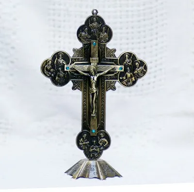 

HOT SALE TOP office home blessing - religious Christianity Catholicism Jesus cross bronze statue-- free shipping