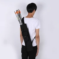 traditional pu leather back archery quiver bow arrow bag adjustable shoulder strap black outdoor hunting accessory