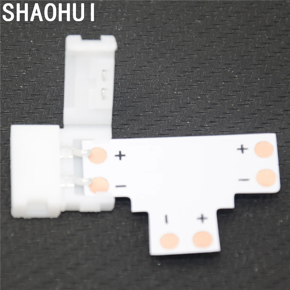 10 шт./лот высокое качество 2Pin мм ширина &quotT&quot форма PCB Светодиодная лента Разъем