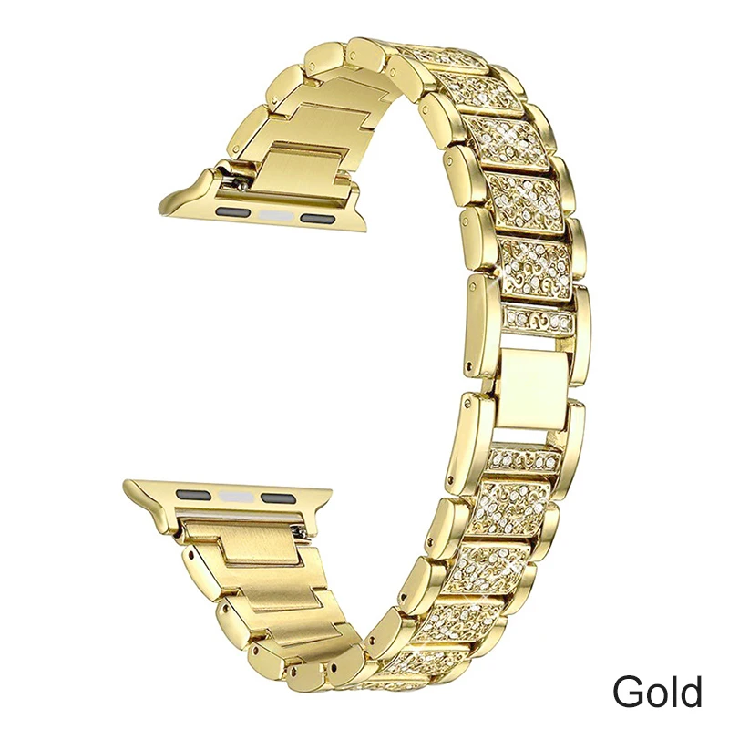 Золотой Essidi For Apple Watch Series 5 4 3 2 1 Smart Bracelet Strap 38 40MM 42 44MM Stainless Steel Wrist Strap Band For Iwatch Clasp - Цвет: Золотой