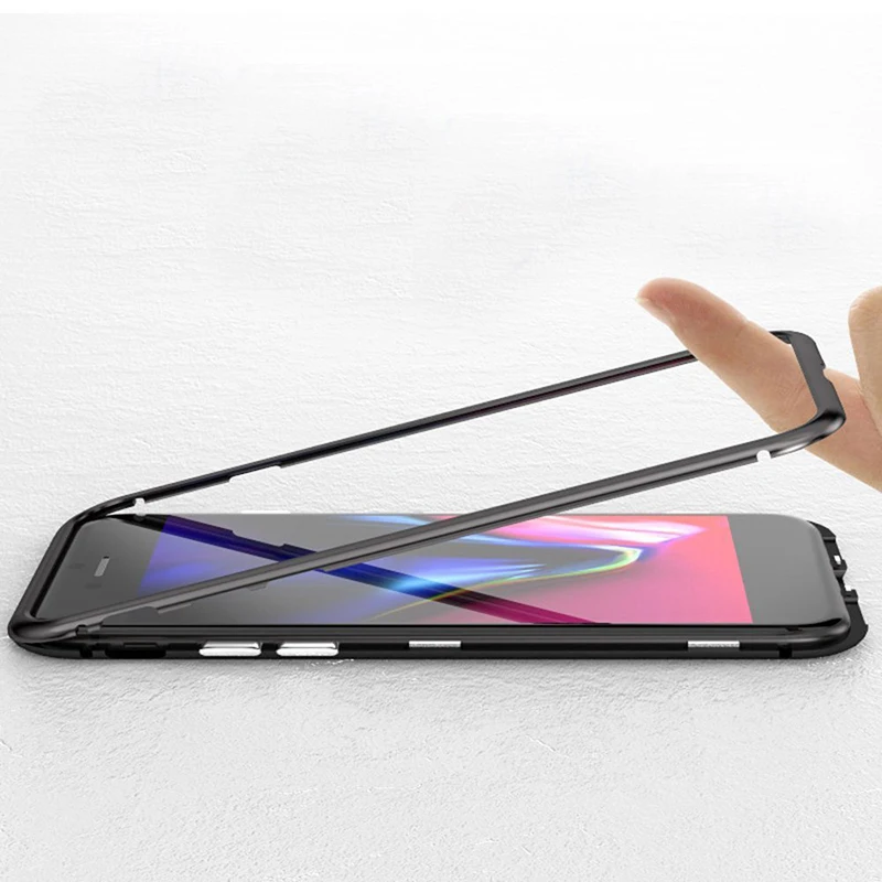 Suntaiho Магнитный адсорбционный чехол для iPhone XS MAX X 7 8 plus XR магнитное закаленное