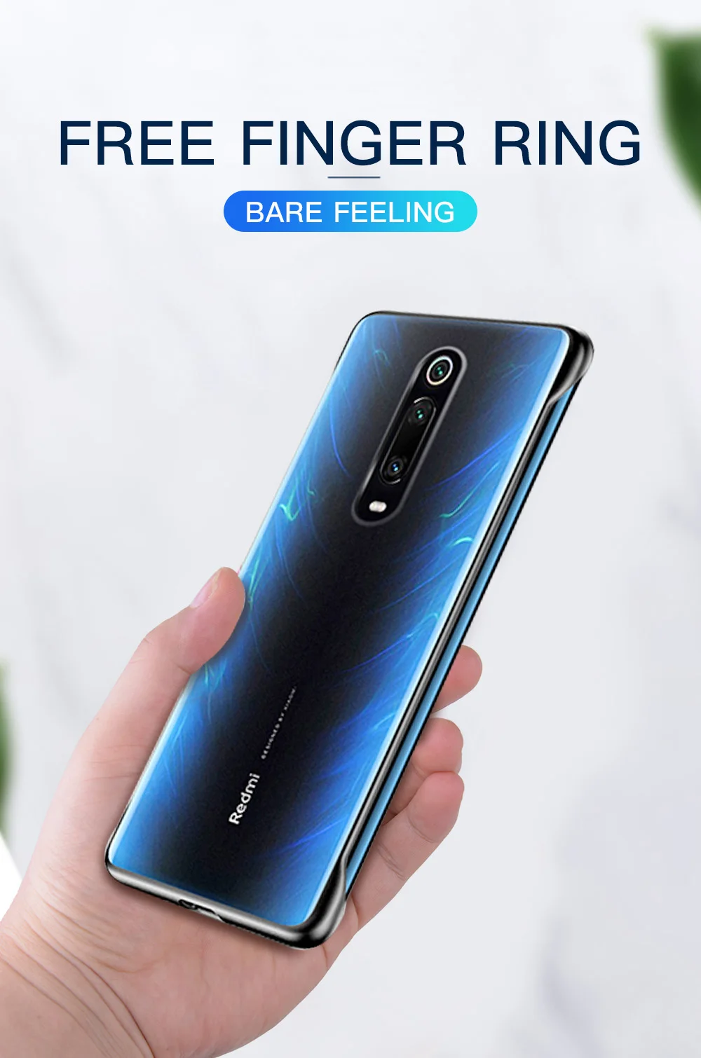 ESSIEN Бескаркасный Прозрачный матовый жесткий чехол для телефона Redmi K20 Pro Чехол с кольцом на палец чехлы для Xiaomi mi9 mi8