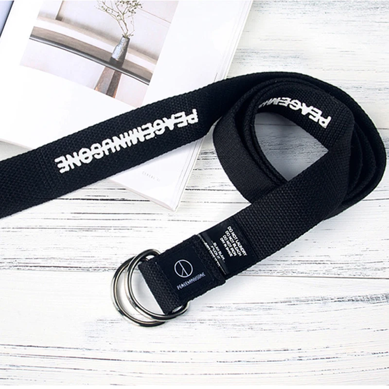 Kpop G-dragon Belt новые модные холщовые ремни Харадзюку Высокое качество черный длинный ремень для мужчин и женщин с буквенным принтом бренд