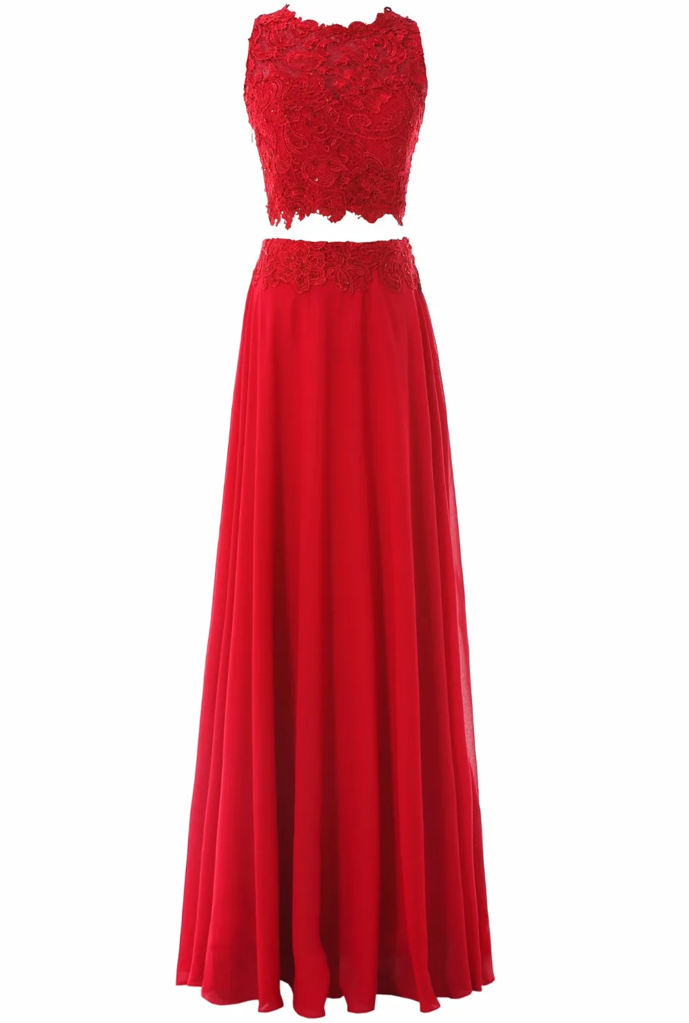 Шифоновое платье трапециевидной формы с круглым вырезом длинное