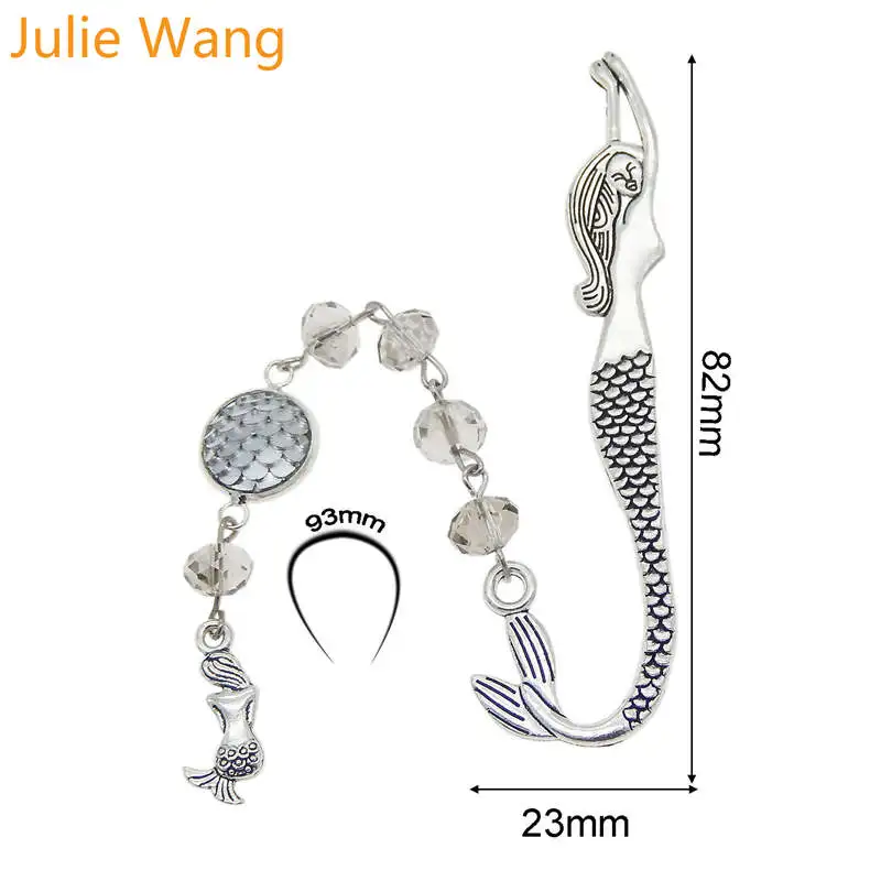 Джули Ван Русалка Закладка очарование для чтения сплав красивые Стразы Смолы