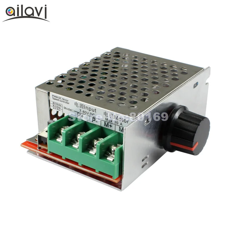 Регулятор скорости двигателя постоянного тока 7-80 В 12V24V60V72V 30A PWM контроллер скорости двигателя Модуль переключателя