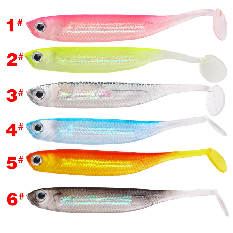 SEAPESCA 10 шт./лот силиконовая Мягкая червячная наживка виброхвост 70 мм 2 г