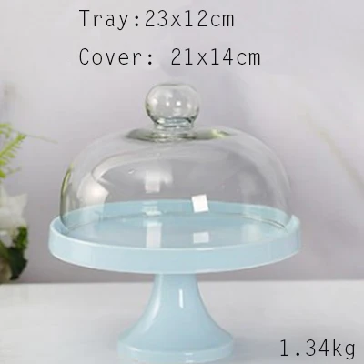 Tray-6 Европейский Свадебный керамический поднос для торта, фруктовый десерт, чай для дома, магазин тортов, вечеринка на день рождения, отель со стеклянным чехлом - Цвет: Tray-6