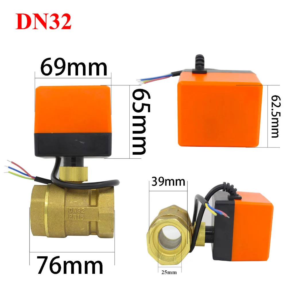 DN32 AC220v DC24v DC12v Электрический моторизованный латунный шаровой кран с электрическим активатор привода 2 способ 1-1/4 дюймов электроклапан CN01 CN02