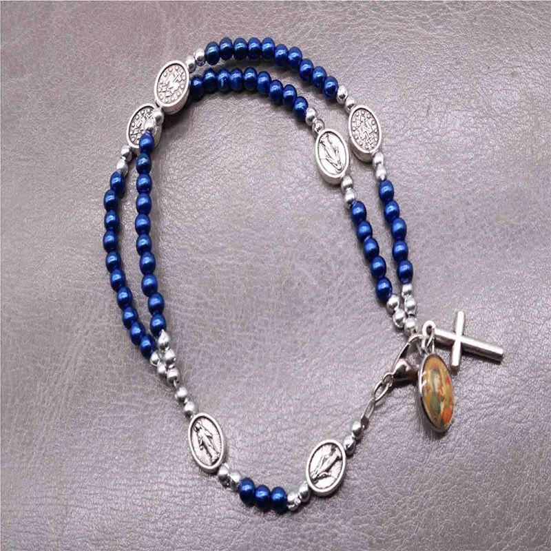 Католический Розарий белый кристаллический браслет католический для причастия