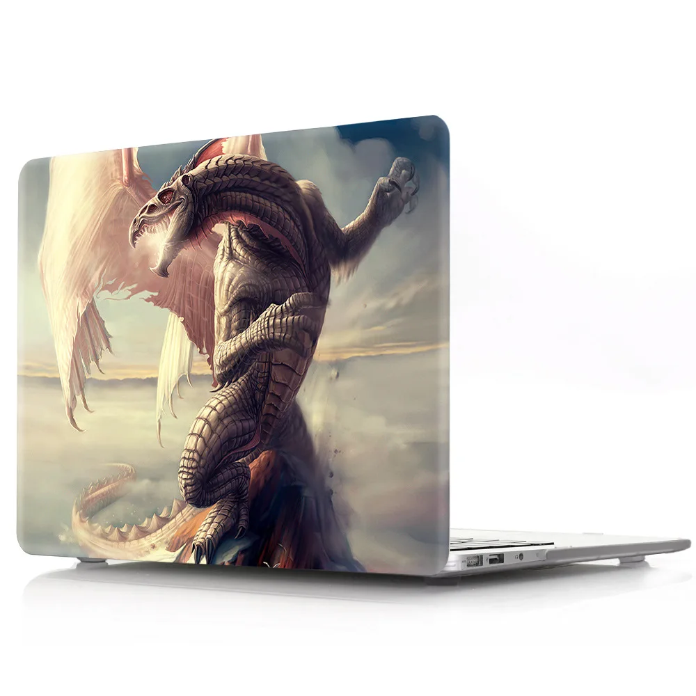 Жесткий чехол для ноутбука 3D Fire Dinosaur Flaming MacBook Air Pro Retina 11 12 13 15 дюймов Macbook A1707 A1706