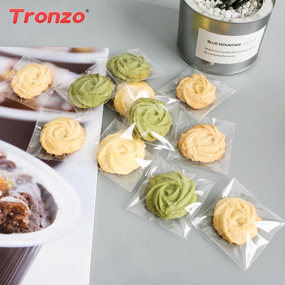 

Tronzo 6*12cm 100pcs/set Gift Bag Wedding Favors And Gifts Self-adhesive Cookie Candy Bags For Birthday Party Decorations Kids