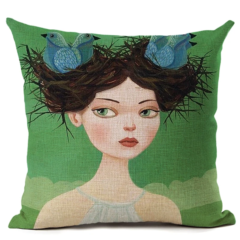 Льняные хлопковые персонажи мультфильмов для девочек на заказ чехлы подушек