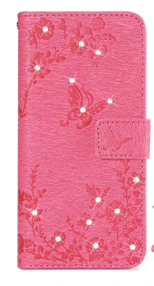 Rose Red Чехол KISS, кожаный чехол для samsung Galaxy S7, A5, J5, чехол для Galaxy S8, S8 Plus, S6, 7, задняя крышка, Блестящий Бриллиант, флип, кошелек, сумка - Цвет: Rose Red