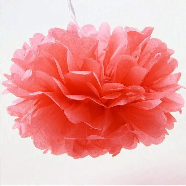 9pcs 15cm/20cm/25cm Red Coral Colors Mixed Size Tissue Paper Pom Poms Wedding Birthday Party Event Decoration Hanging Flowers | Дом и сад