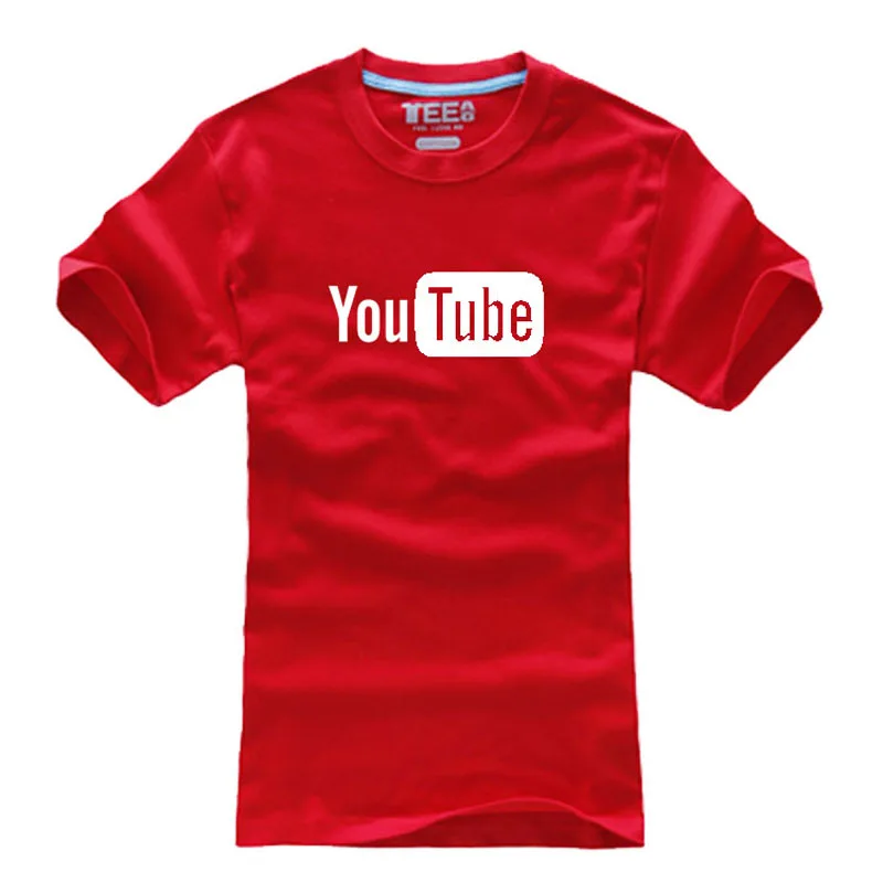 Летняя футболка с логотипом Youtube хлопковая Повседневная коротким