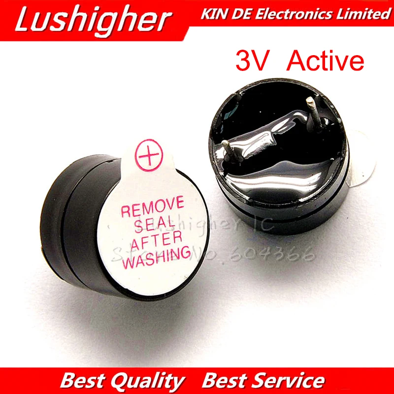 

100pcs 3V Active Buzzer Magnetic Long Continous Beep Tone 12*9.5mm