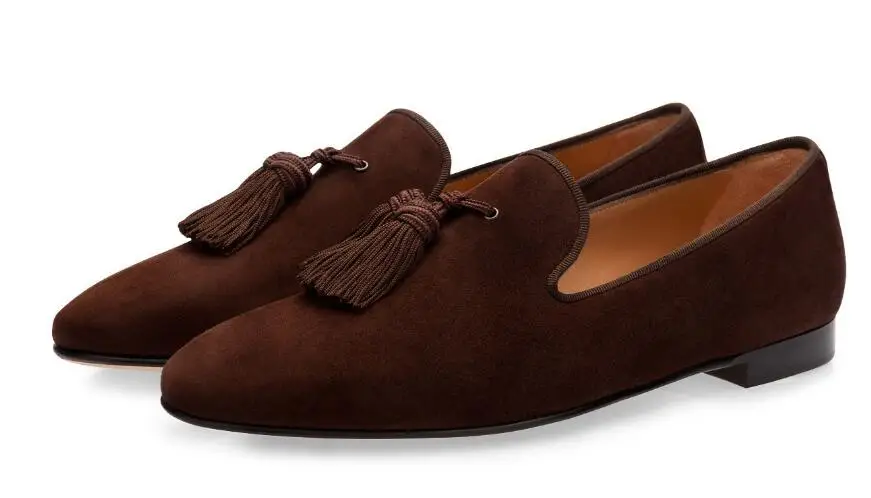 Fashion Men's Shoes Fringes Loafers Patent Suede Leather Flats Tassel Casual Men Party Dress Slippers Eu size 39-46 | Обувь