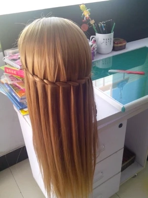 Голова манекена с волосами 20 дюймов каштановые волосы для укладки волос манекены