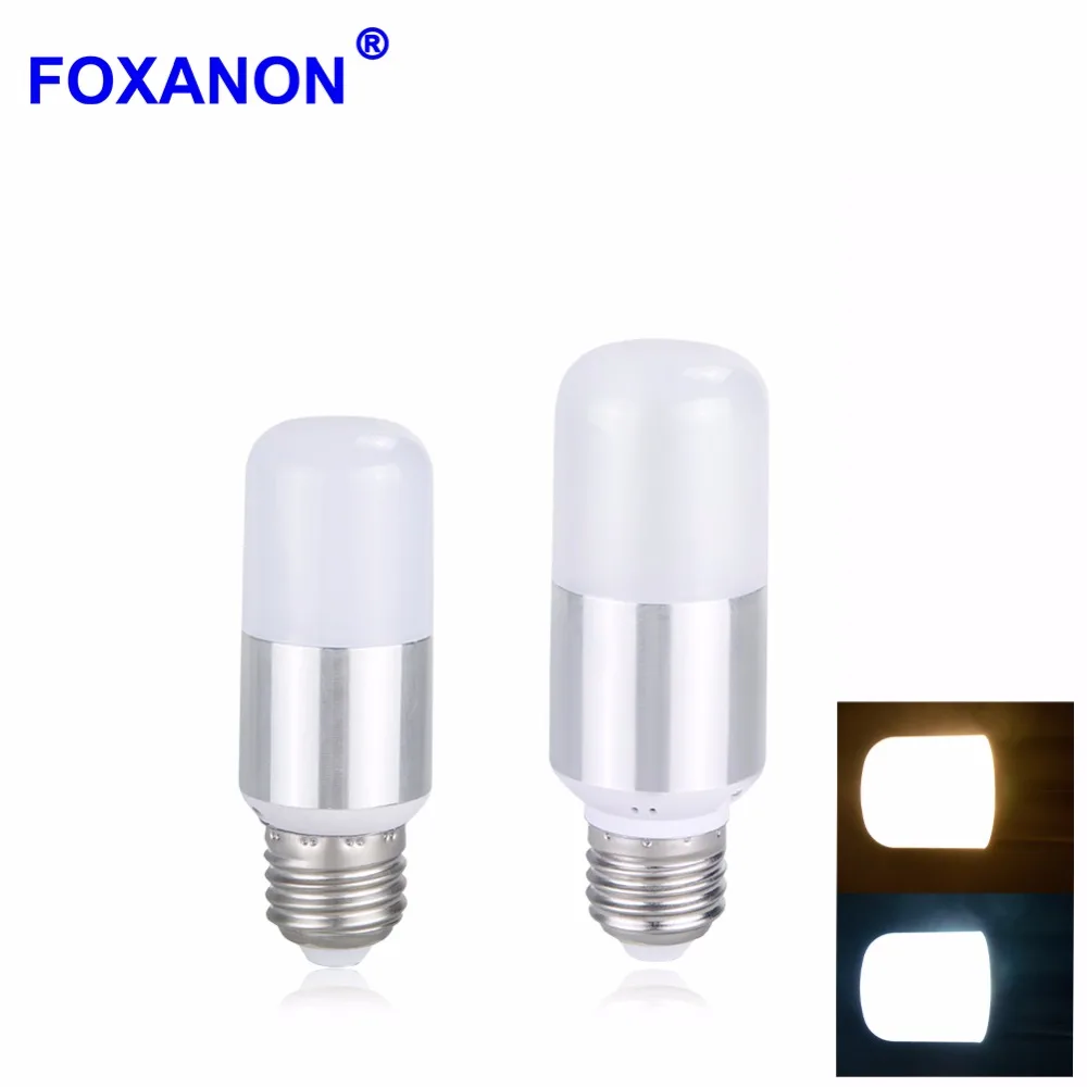 

Светодиодная лампа-кукуруза Foxanon E27 E14, 110 В, 220 В, умная лампа IC 5 Вт, 7 Вт, 9 Вт, светодиодная лампа для внутреннего и наружного освещения, серебря...