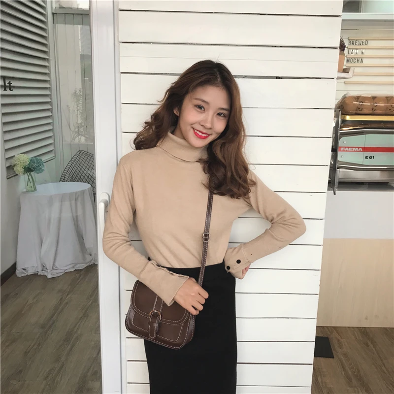 sweaters fashion 2018 women fall winter vintage korean long sleeve Basic tops jumpers cotton clothes knitting shirt pull femme | Женская