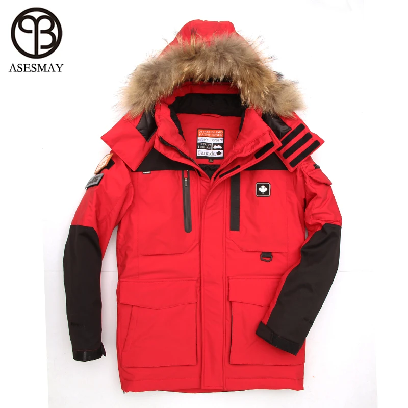 Asesmay 2017 новое поступление Для мужчин пуховик толстый Повседневное утка парка