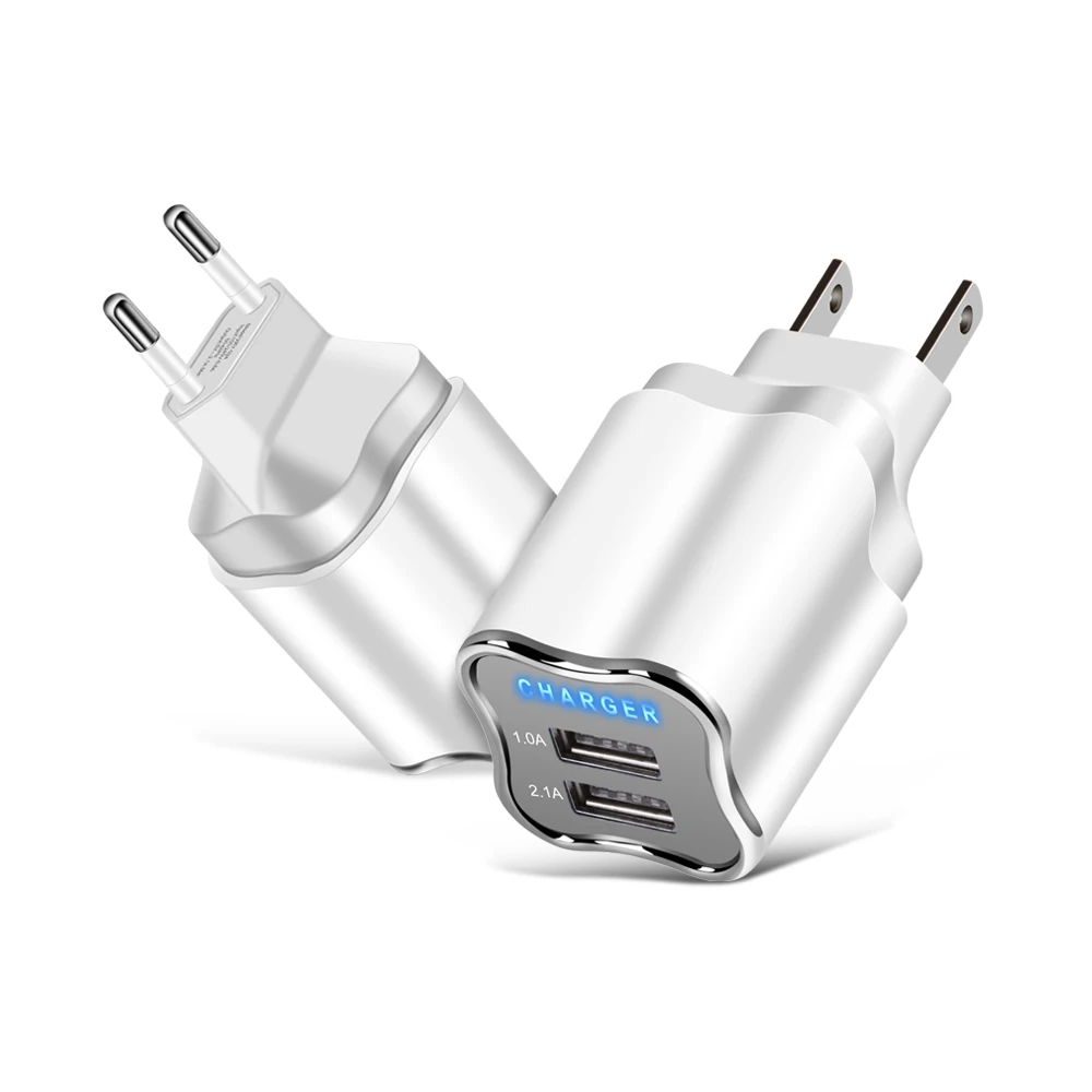 USB Зарядное устройство 5V 2A мобильного телефона 2 порта ЕС/штепсельная вилка американского стандарта дорожное настенное зарядное Зарядное устройство адаптер для iPhone iPad samsung Xiaomi Зарядка для телефона планшета
