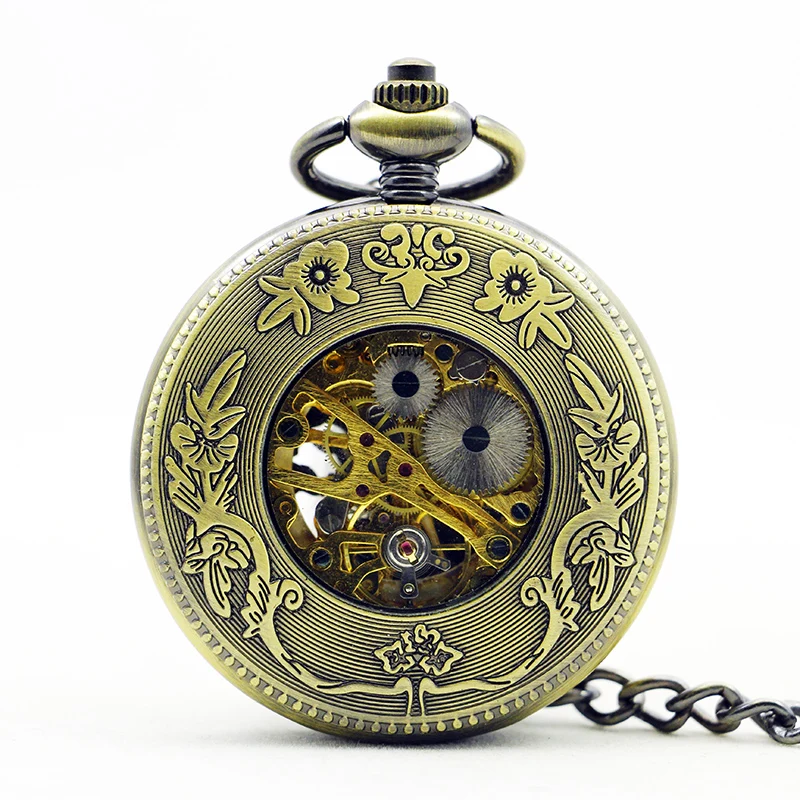 Magic Phoenix Flying Bird Mechanical Pocket Watch Vintage Steampunk Gentleman Style Men's and Women's Necklace Pendant Clock