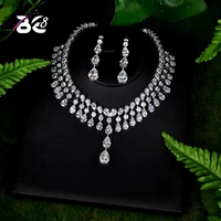 be 8 brilliant shinny water drop jewelry sets for women bride necklace set wedding jewelry dress accessories par show s083