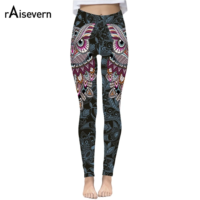 Raisevern Cute Owl Print 3D Leggings Women Fashion Streetwear Pants Fitness Clothing Strechy Trousers Clearance Sale | Женская одежда