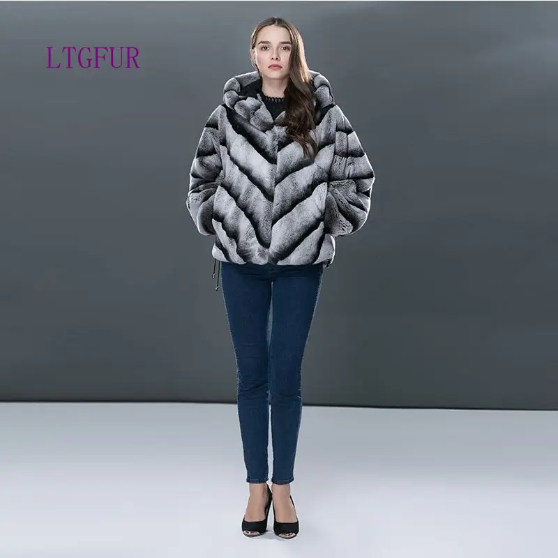 LTGFUR 2018 модное зимнее пальто с кроликом женские меховые кожаные короткие куртки