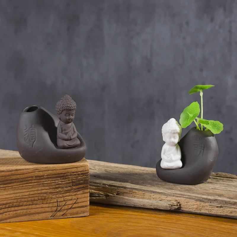 Zen Little Monk чайный питомец винтажная керамическая ваза настольная Гидропоника