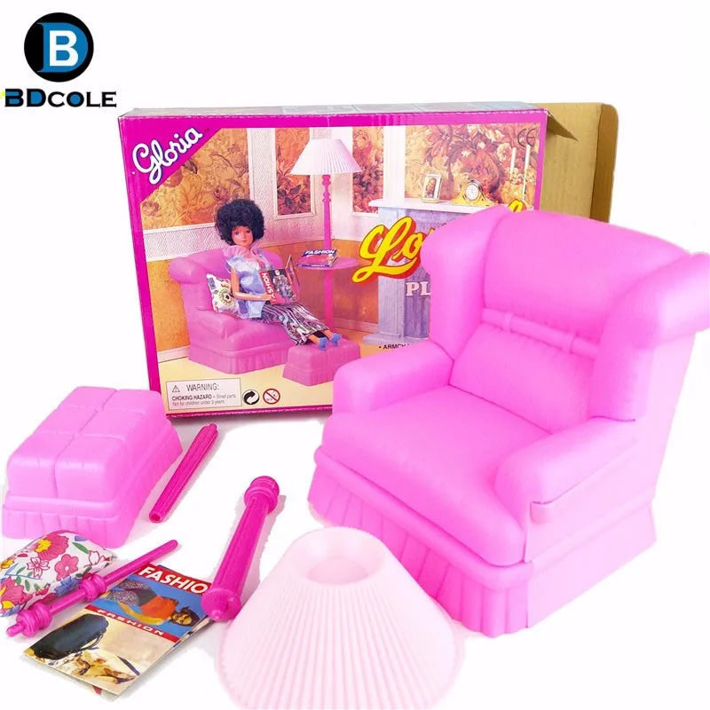 Lounge Play Набор в гостиной ролевые игры игрушки для кукольный домик Barbie включая диван вертикальная лампа подушка для ног