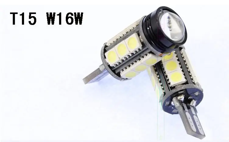 2-T15 912 921 W16W 15-SMD 5050 светодиодный Белый освещению номерного знака 7 Вт Обратный