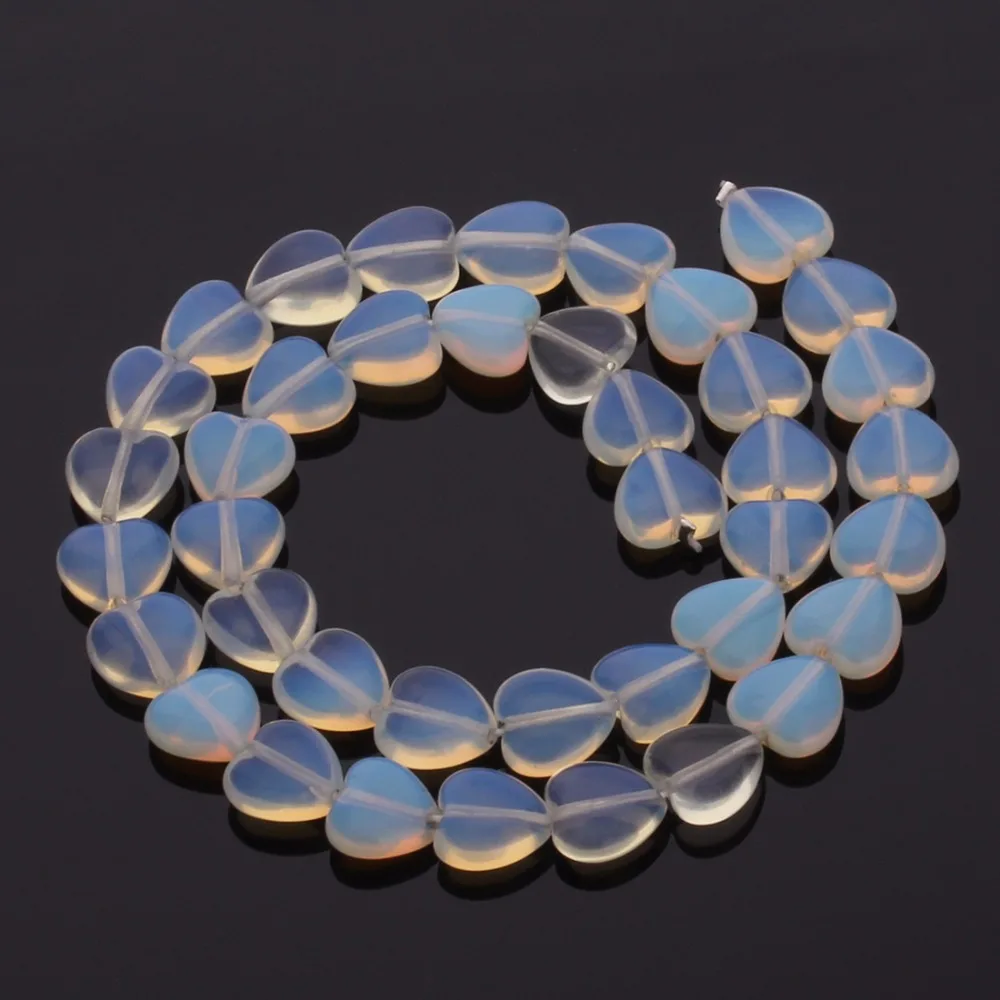 Opal Natural Stone Beads Jewelry Love Heart Shaped Loose DIY Women Men Bracelet Makings Findings | Украшения и аксессуары