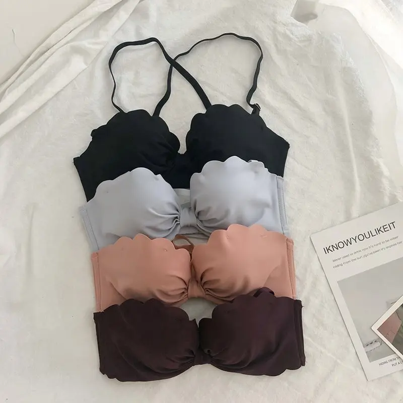 Бесшовные бюстгальтеры нижнее белье 2019 новые милые корейские модные однотонные