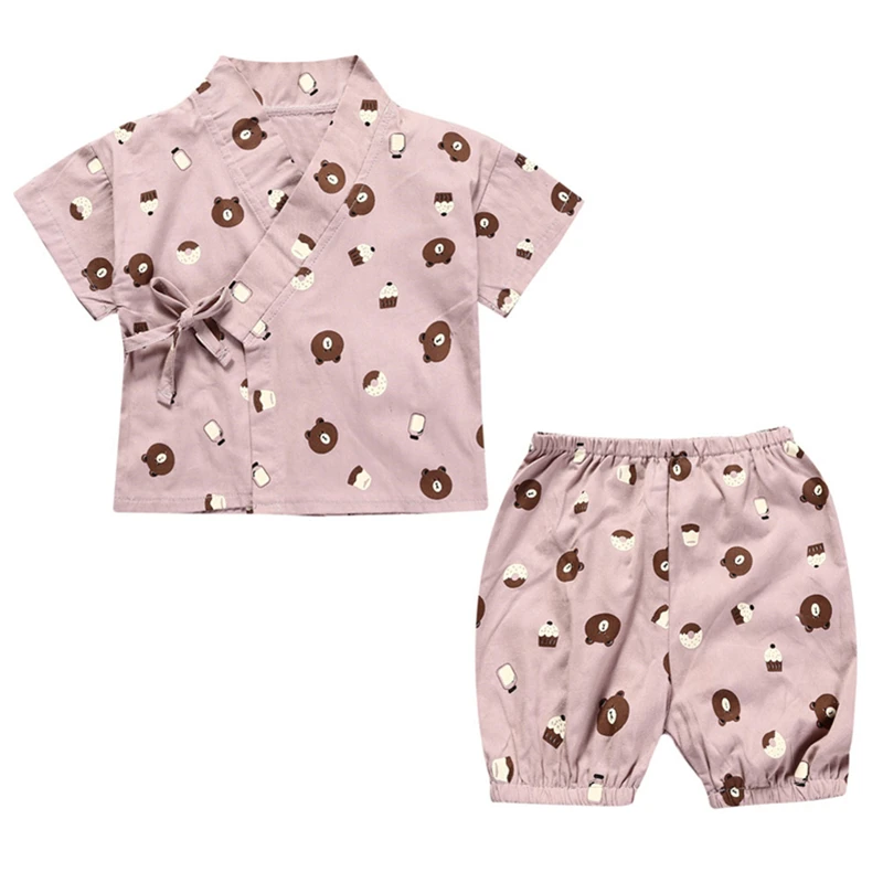 Одежда для детей Пижама Кимоно маленьких девочек Детский костюм домашняя одежда