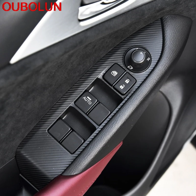 Фото OUBOLUN 4 шт. автомобильный ABS углеродное волокно для Mazdas CX 3 CX3 2017 2018 LHD интерьерная OUBOLUN 4 шт. автомобильный ABS углеродное волокно для Mazdas CX 3 CX3 2017 2018 LHD интерьерная