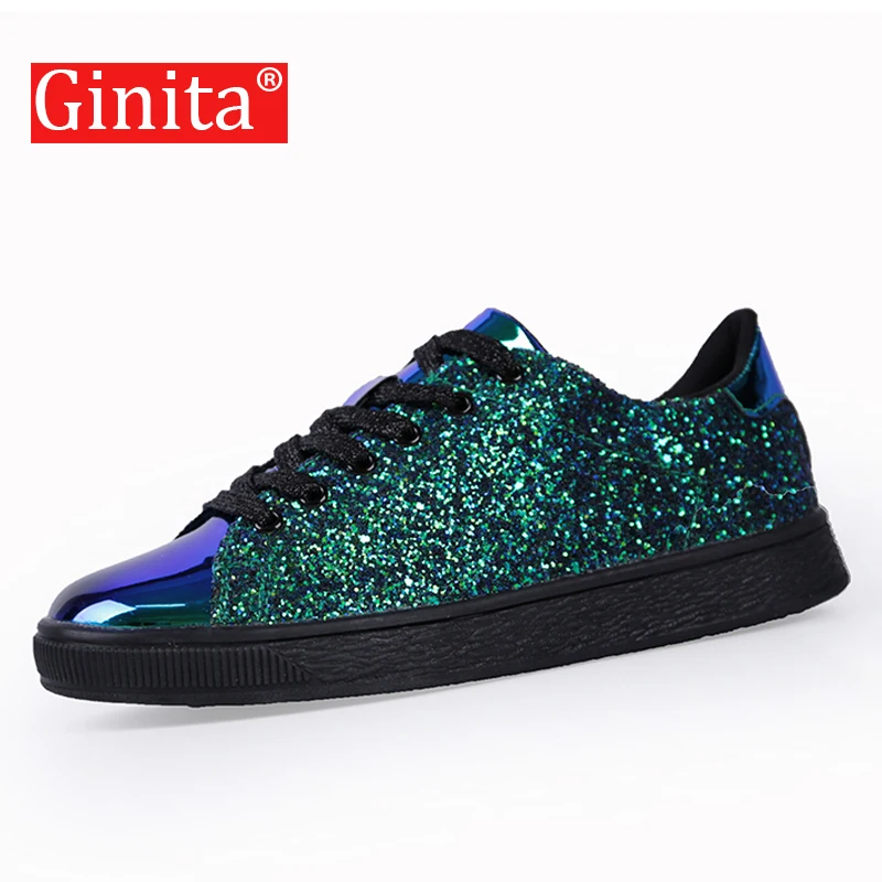 Туфли Ginita женские из искусственной кожи блестящие лоферы на плоской подошве со